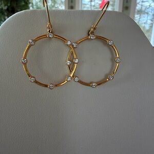 Touchstone Crystal Gold Earrings, Circle Around Earrings